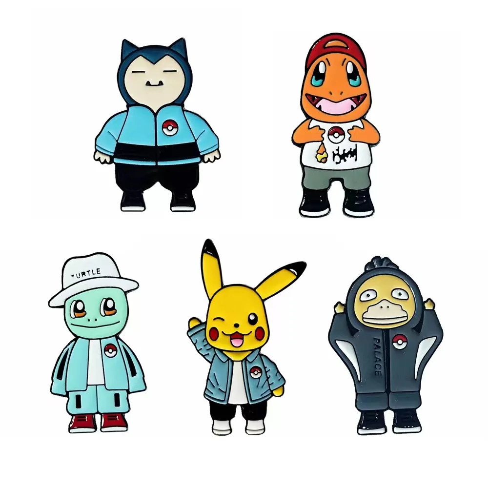 

Pokemon Pikachu Anime Metal Enamel Brooch Badges on Backpack Clothing Lapel Jackets Jeans Accessories Jewelry Decoration Gift