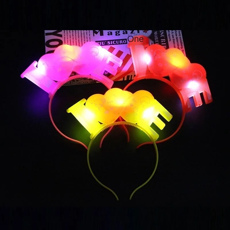 10pcs Glowing Cat Ears Tiara Crown Headband Luminous Light Up Bowknot Rabbit Ear Headwear Head Band Christmas Decoration |