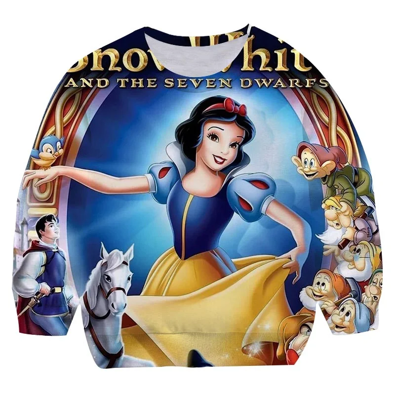 

Disney Brand Spring Autumn Snow White Princess Long Sleeves Sweatshirts Fashion Clothes Girls Crew Neck Pullover Sweatshirt