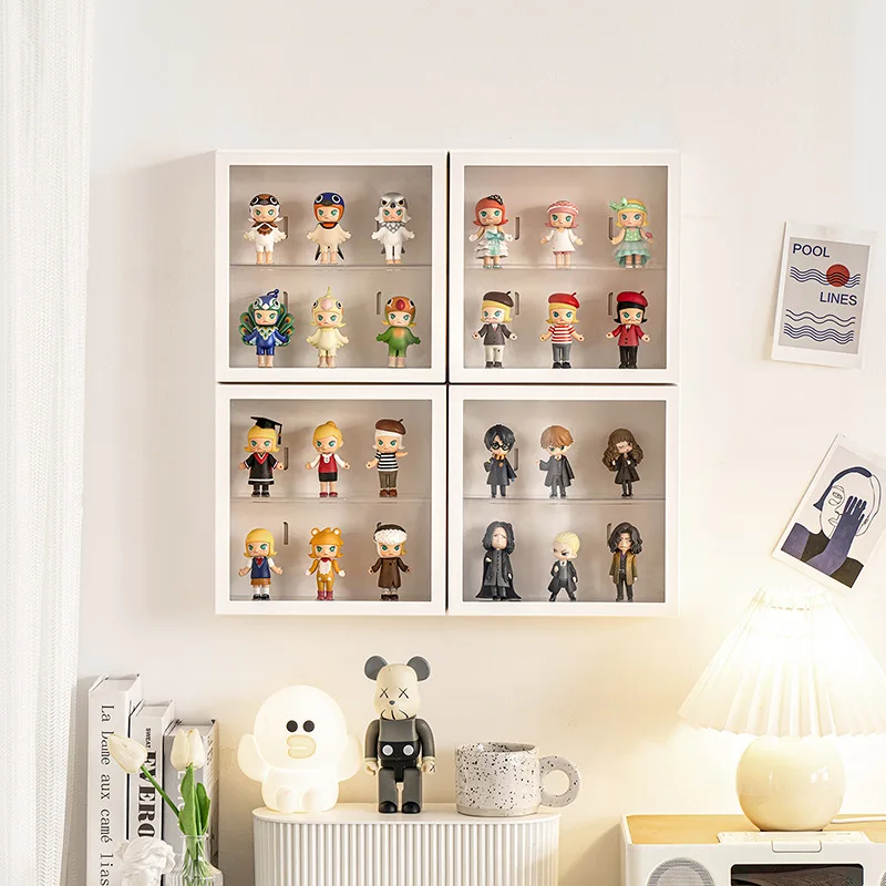 

Wall mounted blind box storage display stand Perforation-free hand display box Bubble LEGO Mart storage box