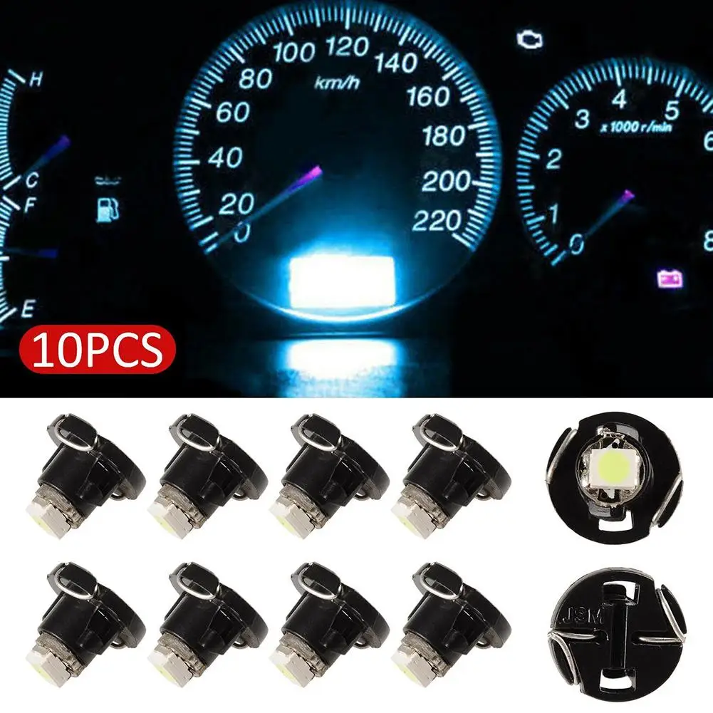 

10pcs Ice Blue Neo Wedge T4.2 1SMD LED 12-14V DC Car Cluster Instrument Dash Dashboard Gauge Climate Light Bulbs Car Accessories