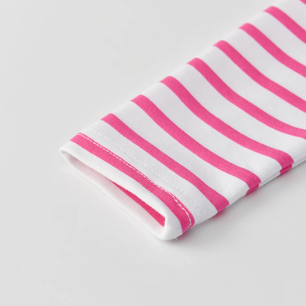 DXTON Girls Autumn Spring Long Sleeve Clothes Kids Rainbow Unicorn Cartoon Appliqued Hooded Dress Children Casual Cotton Dresses