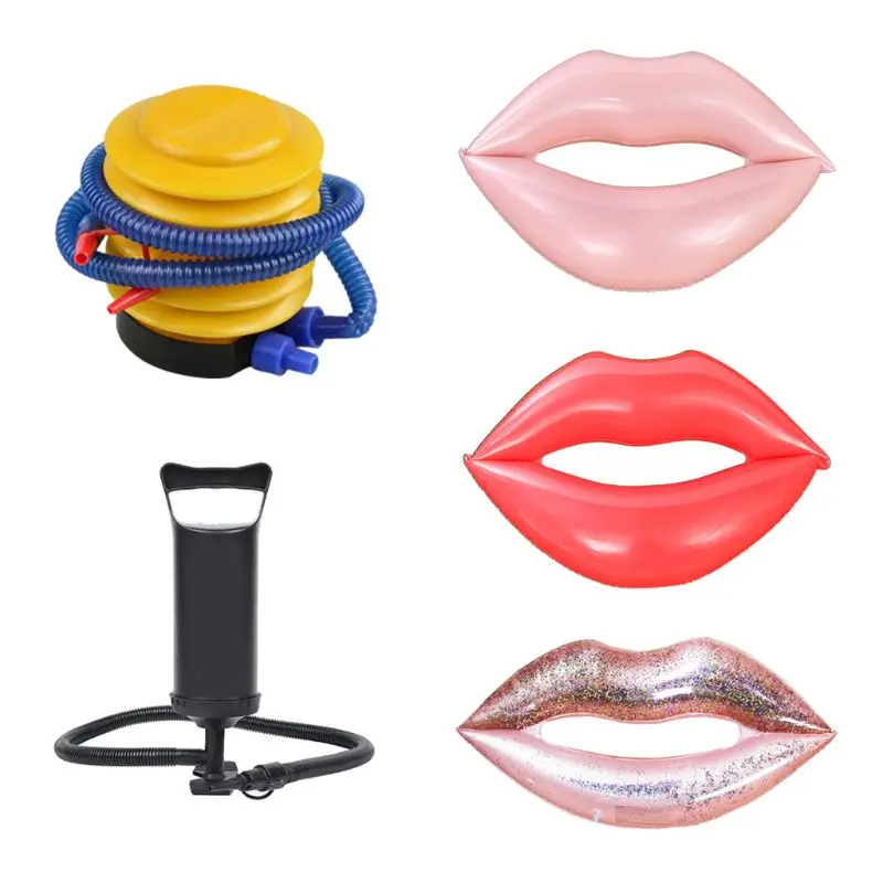 

Inflatable Funny Glitters Lips Pool Float Raft Swimming Ring Floating Circle Lounge Hammock for Adult Kids Summer Drop Shipping