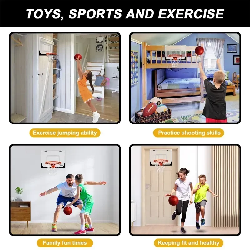 

Fabulous 17 Inch Colorful Kids Boys and Girls Mini Basketball Hoop Set with Complete Accessories for Backboard Games.