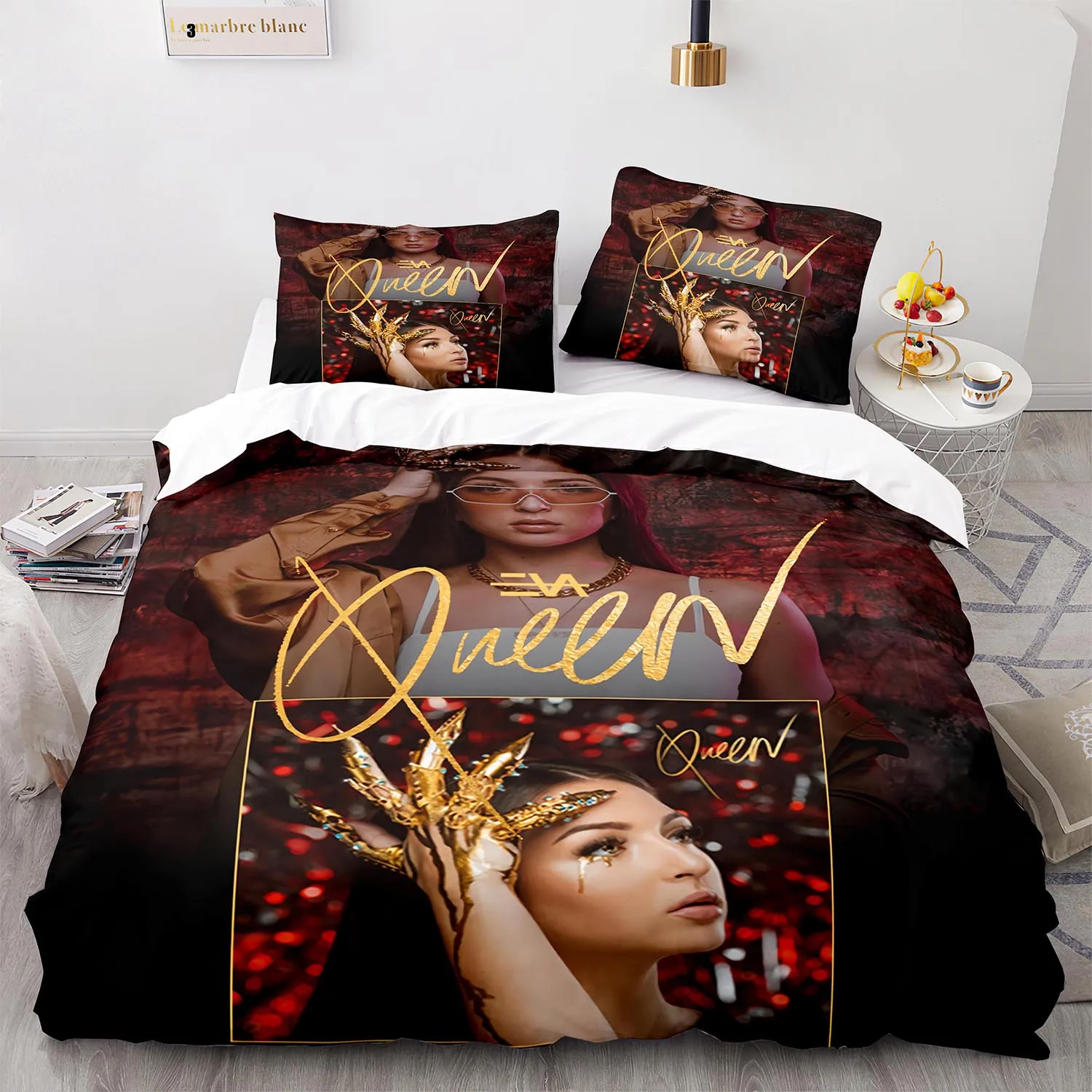

Eva Queen Bedding Set Single Twin Full Queen King Size Eva Set Aldult Kid Kawaii Duvetcover Sets 3D Print Queen Bed