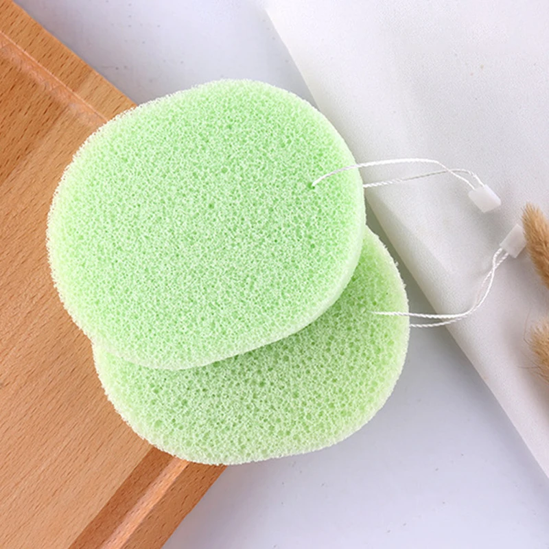 

2pcs Face Puff Round Makeup Remover Sponge Natural Sponge Hydrophilic Puff Cosmetic Cleaning Puff Facial Washing Sponge Tools