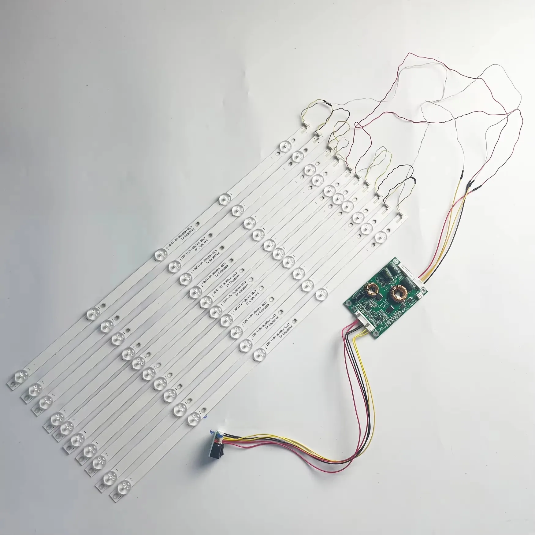 

10 шт., 495 мм, светодиодная лента для подсветки, 5 ламп, комплект линз, плата Fliter для 42 43 46 47 48-дюймового ЖК-телевизора, вход 12 В, обновление billboard CCFL
