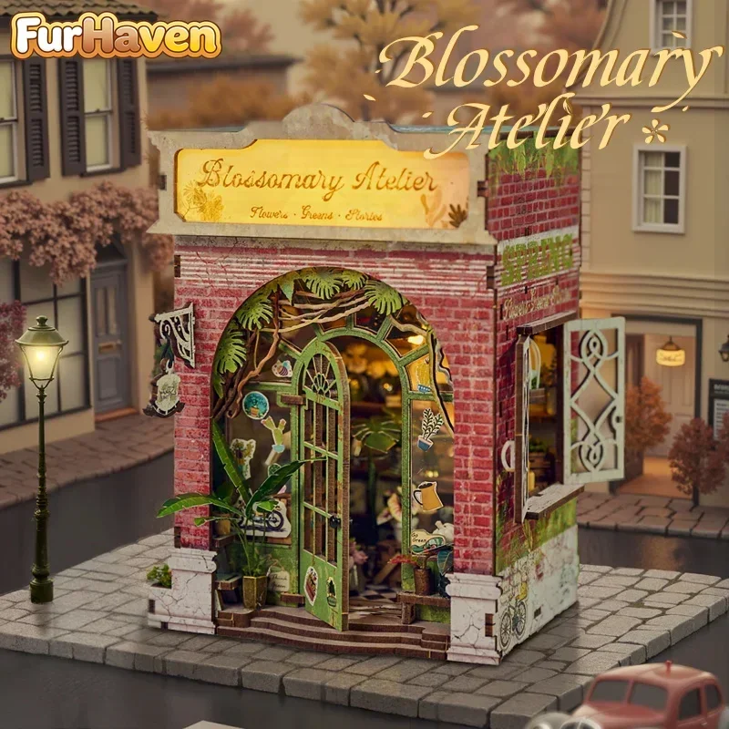 Фото Деревянные миниатюрные домики-конструкторы FurHaven DIY Blossomary Atelier: Сборные домики-подставки для книг, декор для дома, подарок для друзей №1