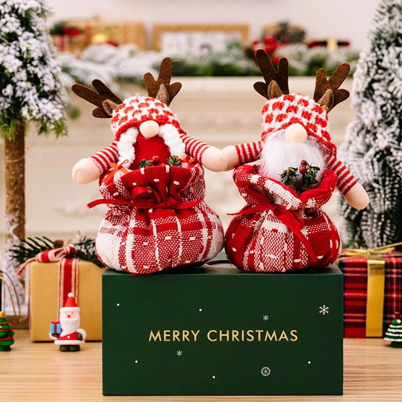 

Рождественская сумка для яблока, снеговик, Санта, лось, медведь, кукла, Рождественский мешок для конфет, подарочная упаковка, украшение для с...