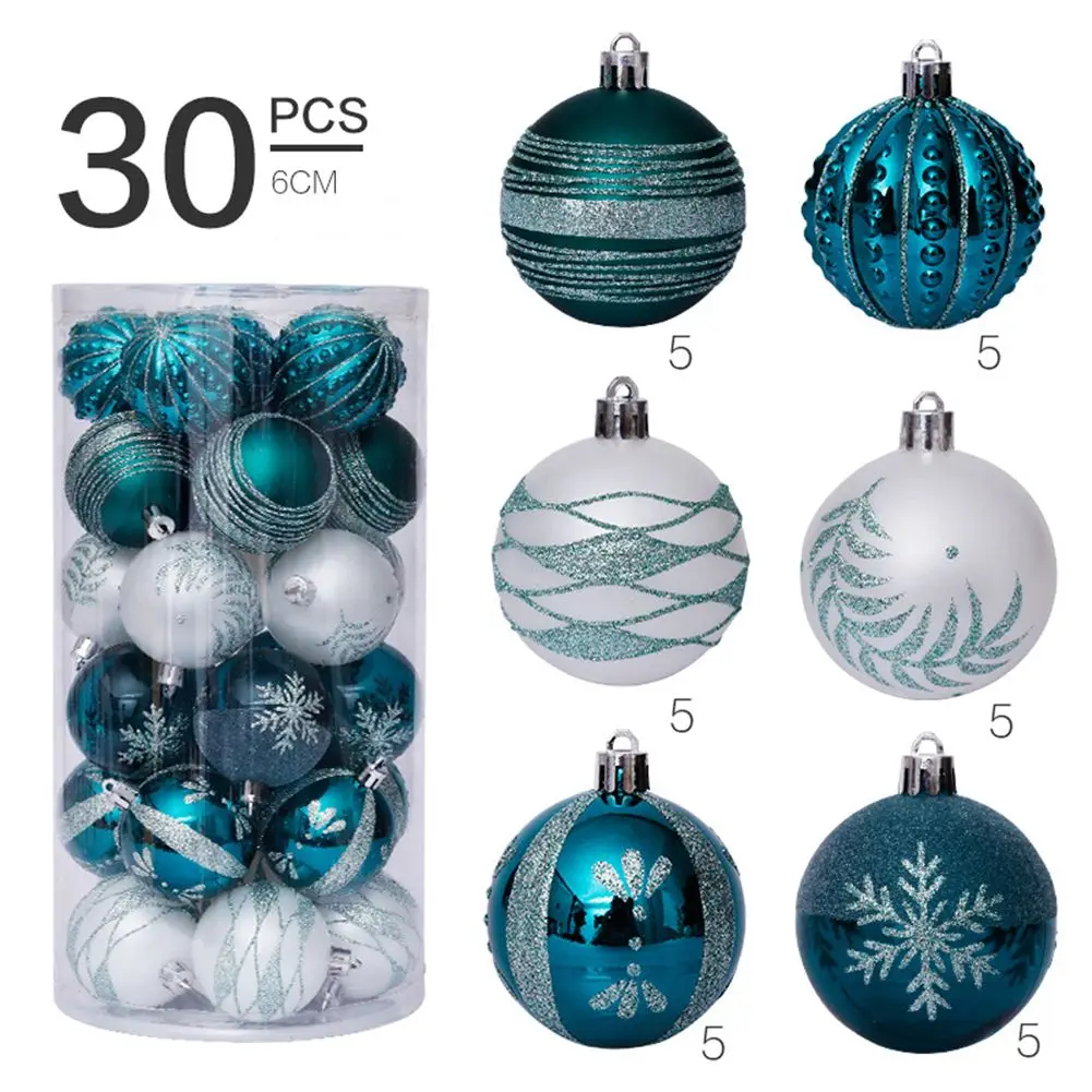 

Balls Christmas Baubles With A Box 30 Pieces Anniversaries Birthdays Holiday Decorations Light Parties Plastic