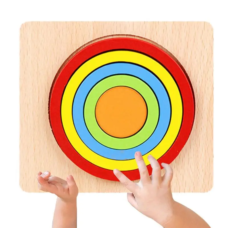 

Wooden Shape Matching Puzzles Kids Shape Color Jigsaw Puzzles Montessori Toys Toddler Shape & Color Sorter Toys Preschool