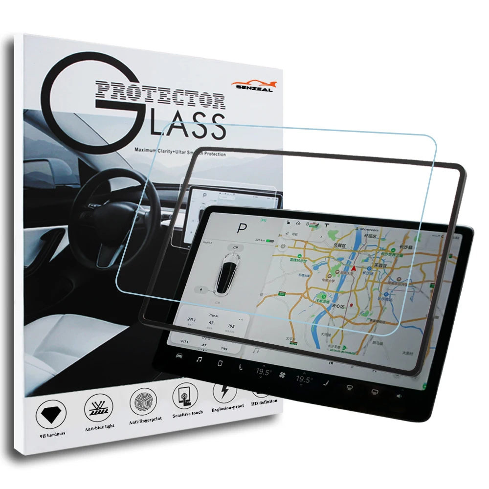 

SENZEAL HD/Matte Screen Protector for Tesla Model 3 Model Y Tempered Glass Navigation Touch 9H Anti-Fingerprint Anti-Impact