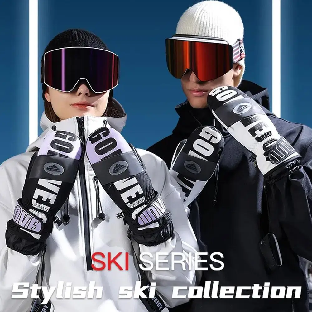 

Перчатки зимние для катания на лыжах, профессиональные, для спорта на открытом воздухе, для велоспорта, мужские теплые женские спортивные перчатки, ветрозащитные перчатки, водонепроницаемые для экрана I3S9