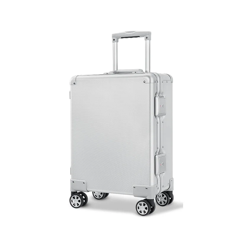 18 Inch Pull Rod Tool Box Aluminum Alloy Instrument Box all Aluminum Magnesium Alloy Business Suitcase Metal Boarding Box