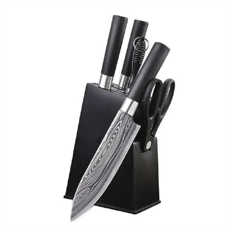 

5 шт., набор кухонных ножей с ножницами из нержавеющей стали