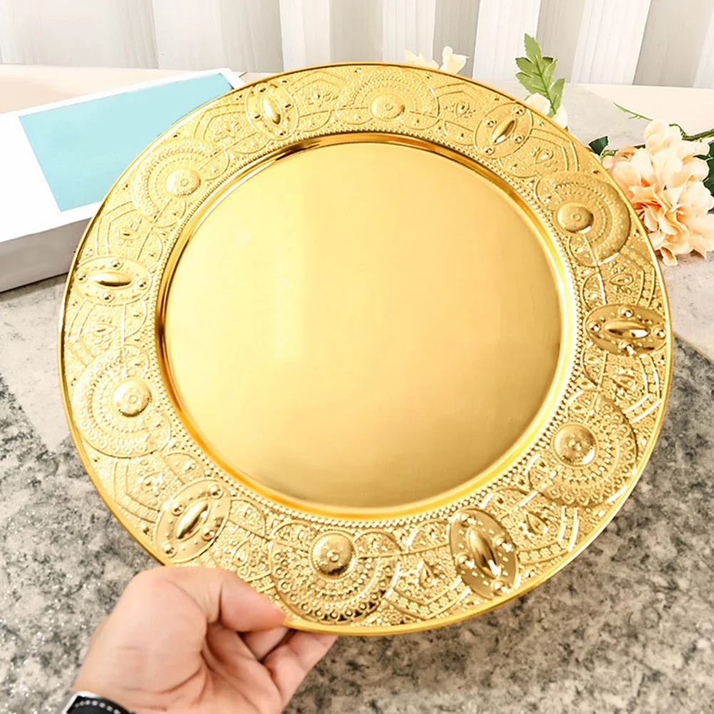 

European Style Fruit Plate Metal Dinner Tray Cupcake Decorations Serving Board Platters Wrought Iron Pan