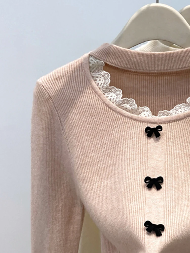 Plus Size Autumn and Winter New Design Hollow-out Hanging Neck Bottoming Shirt Women Korean Sle Idle Thick Soft Glutinous...