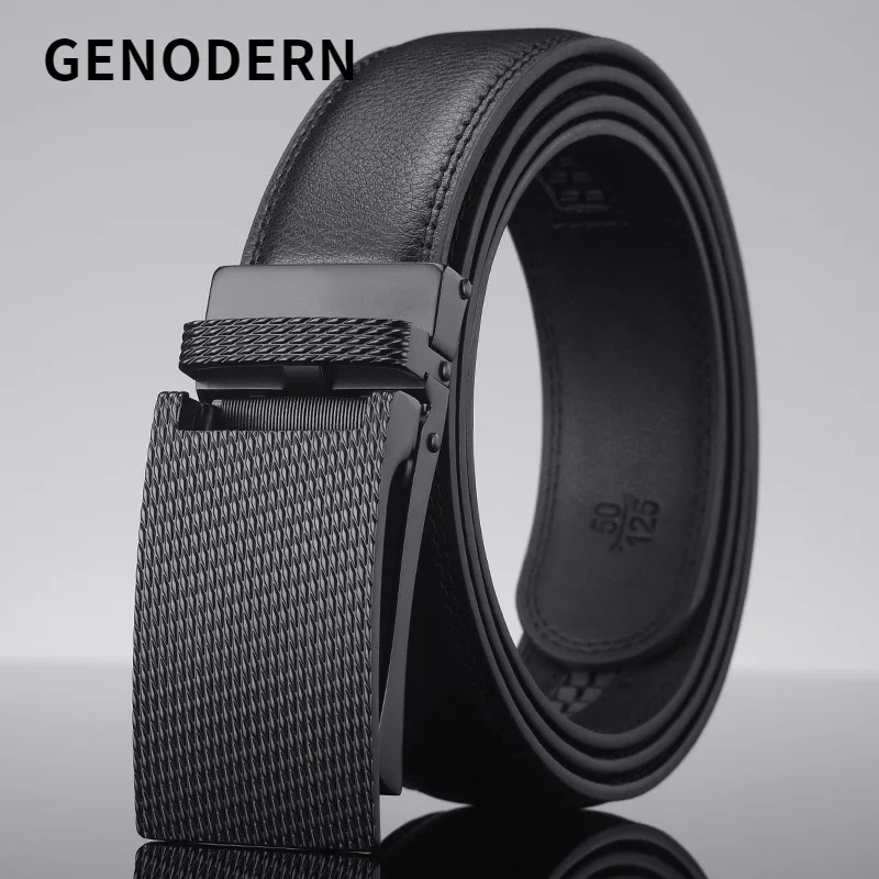 GENODERN Men's Leather Pant Belt Business Comfort Click Belt