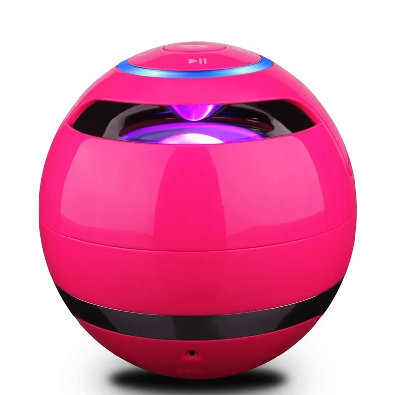 

Color LED Music Speakers Light Subwoofer Mini Round Hi-Fi Portable Speakers Support TF FM AUX for Grill Boy