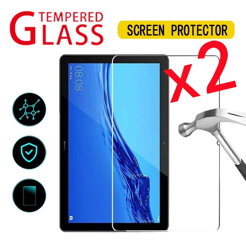 

2Pcs Tablet Tempered Glass Screen Protector Cover for Huawei MediaPad T5 10 10.1 Inch/T3 M5 M6 T10 T8 Anti-Scratch Coverage Film