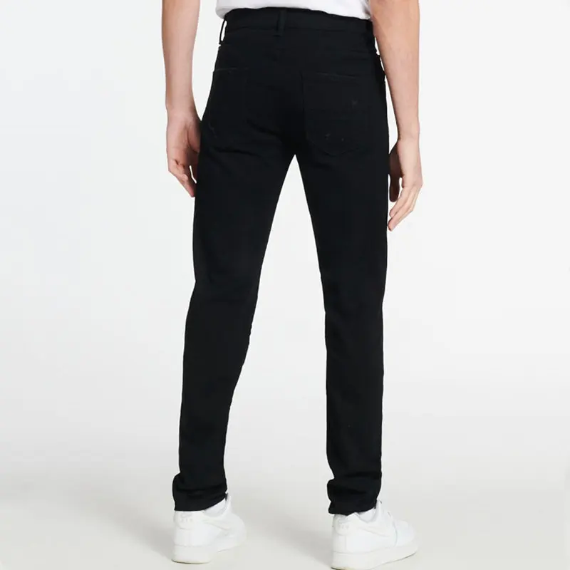 2022 Mens Ripped Jeans Pleated Patch Elastic Pencil Pants Full Length Denim Pants Streetwear Trousers Pantalones Vaqueros Hombre