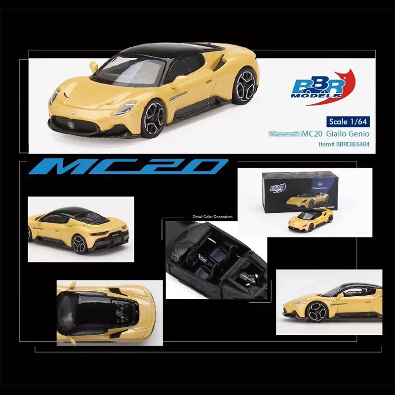 

Литой автомобильный коллекционный миниатюрный Танк BBR 1:64 MC20 Giallo Genio
