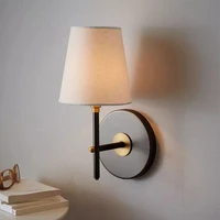 Indoor Lighting Mid-Century Sconce Interior Fixture Fabric Lampshape For Bedroom Living Room Bedside Table Home Decor Wall Lamp