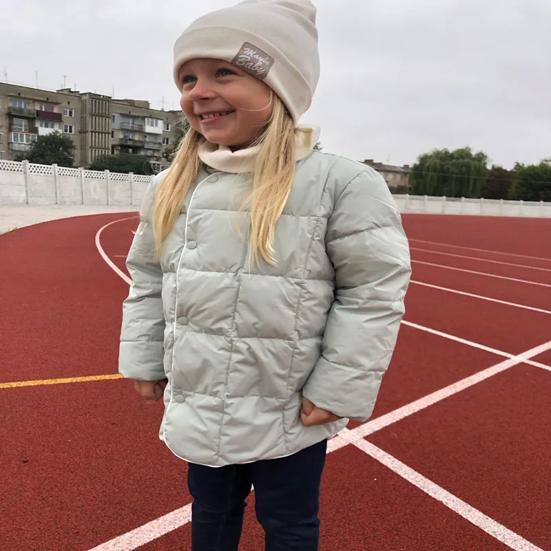 

Baby Kids Winter Jackets for Boys Girls White Duck Down Coat Unisex Light Weight Outerwear Clothes Jacket Cotton Padded for 2-8T