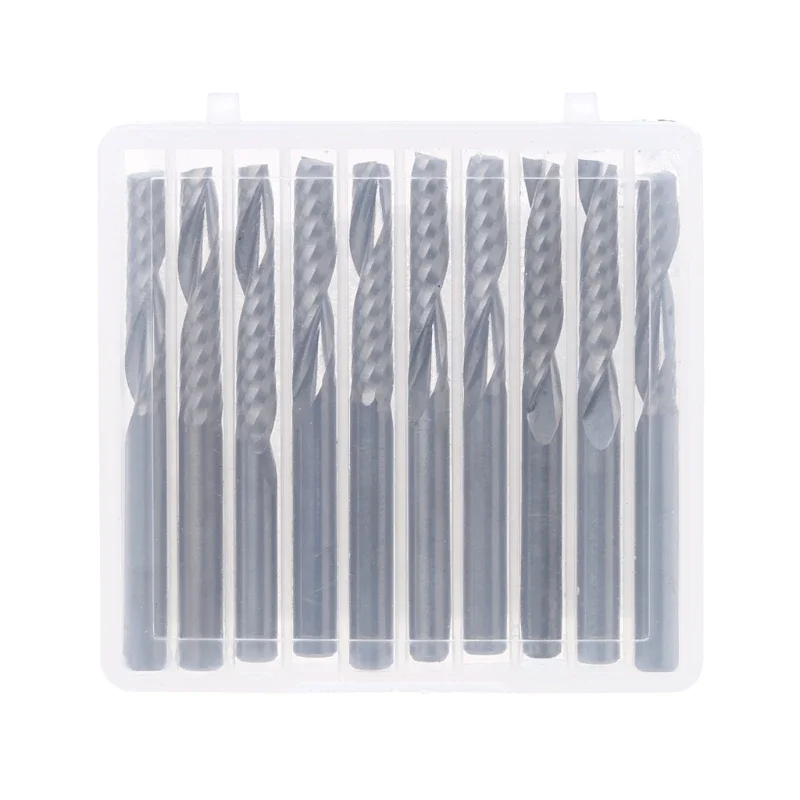 10 шт. 4 мм хвостовик одна канавка спиральная Концевая фреза резак фрезы 22 м Прямая