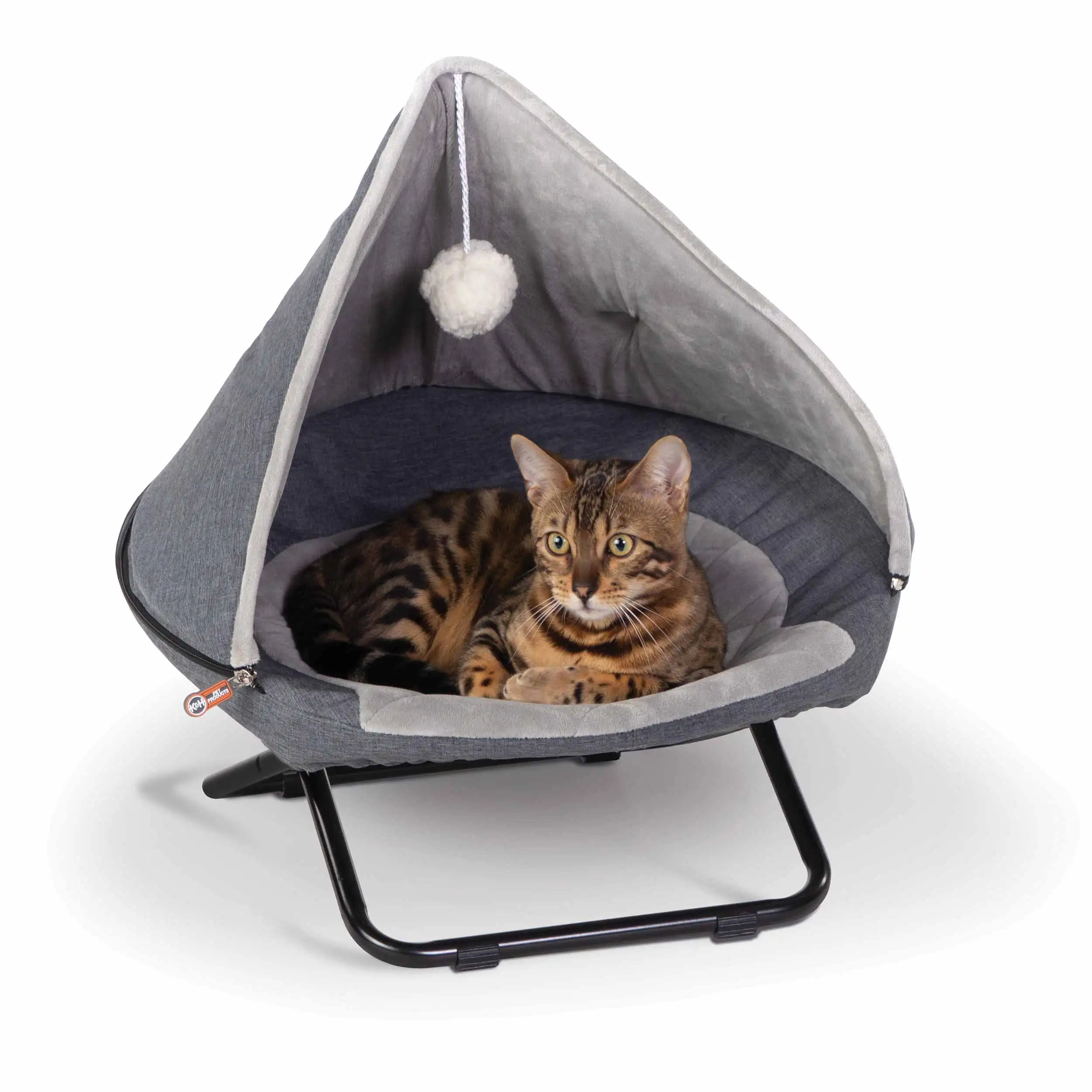 

Hooded Elevated Cozy Pet Cot Small Gray 19" x 19" x 12"