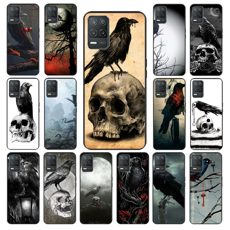 

Animal Bird Crow Art Phone Case for OPPO Realme 8 7 6 6i C3 C21 C21Y C11 X3 SuperZoom A94 A74 A91 A53S A54