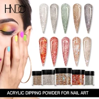 hndo new 10 color nail dipping acrylic powder shiny mixed opal glitter for nail art extension diy manicure design pigment dust