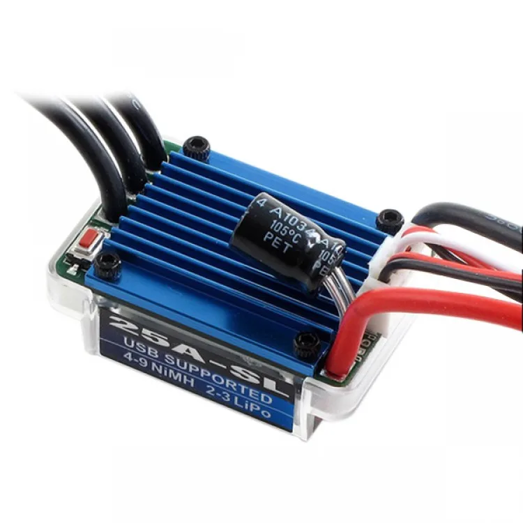 

HobbyWing EZRUN-25A-L 2-3S Brushless ESC Speed controller High Performance for 1/18 1/16 RC Car on/off road truck 25A Burst 90A