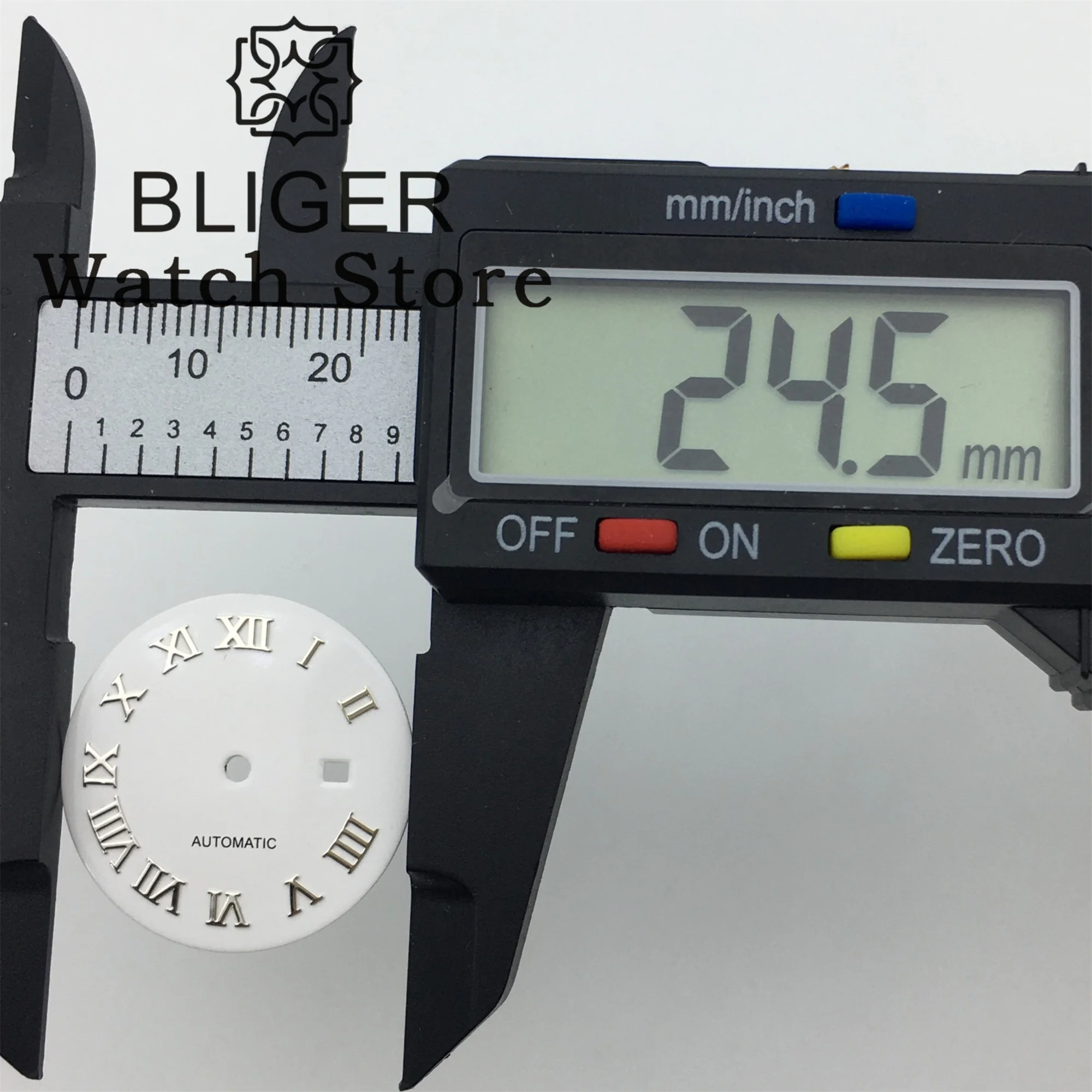 Циферблат BLIGER NH05 24 5 мм с стрелками розовое золото Пурпурный Розовый циферблат