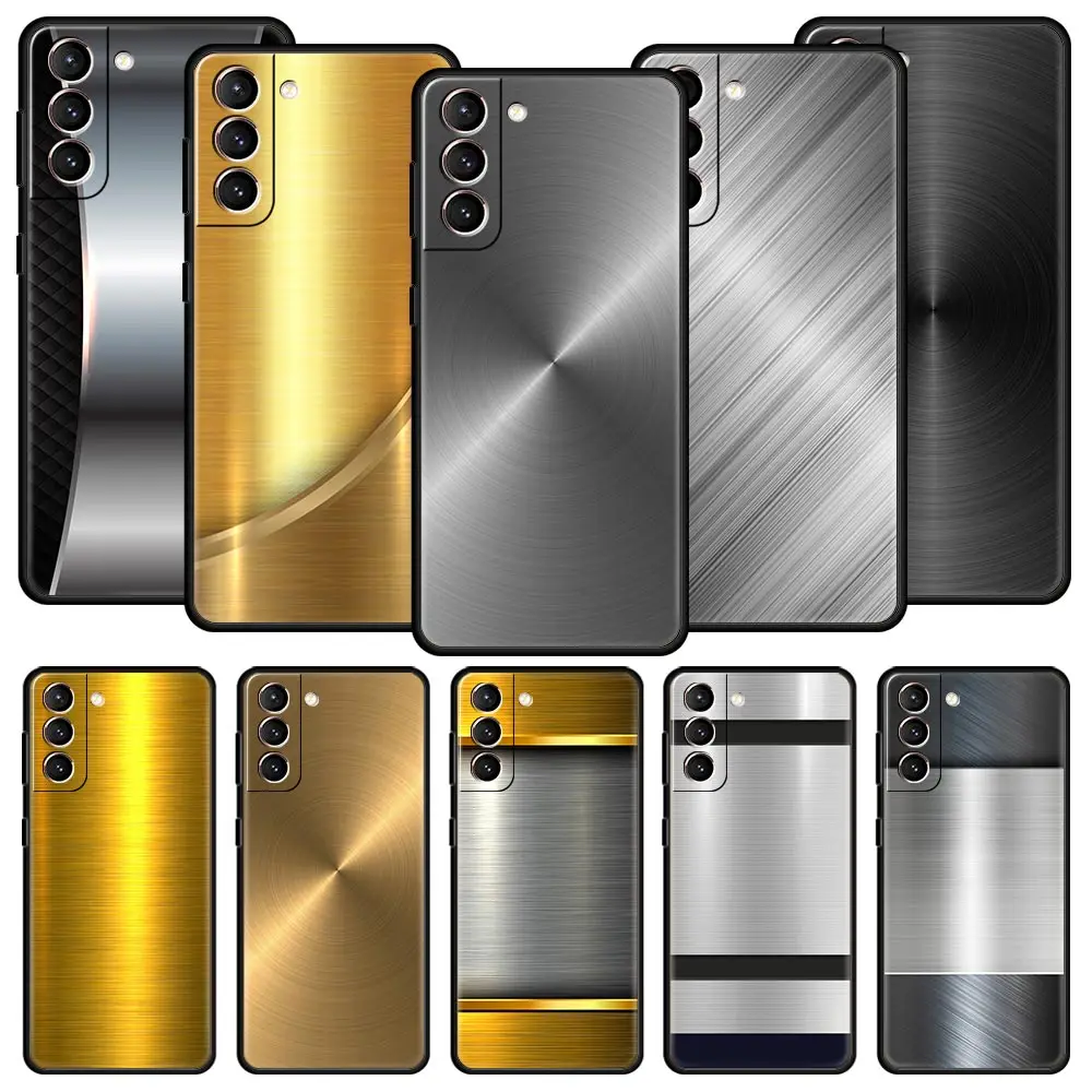 

Dark Brushed Metal Texture Phone Case For Samsung Galaxy S22 Ultra S21 S20FE S10 Lite S10e S9 S8 Plus s7 edge S30 Silicone Cover