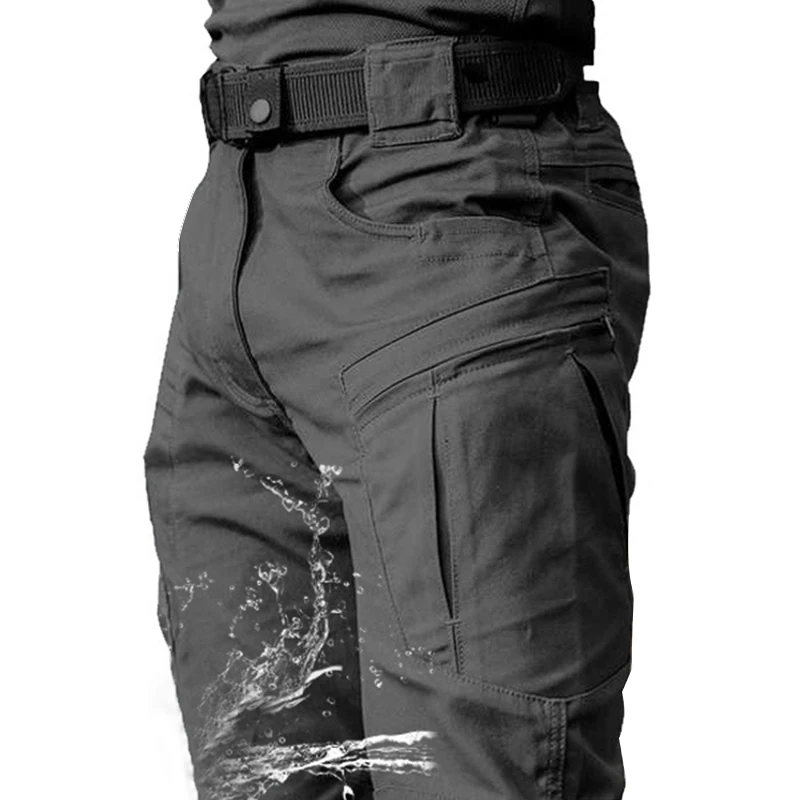 

2023 Khaki Cargo Pants Men Drawstring Ankle Length 9 Part Trousers Streetwear Fashion Cotton Pants Men Casual Work Pants