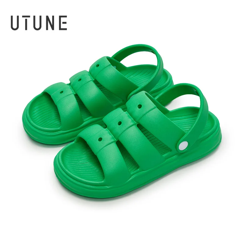 

UTUNE Roman Women's Platform Sandals Anti Slip Women's Summer Sports Girl Shoes Fashion Casual Two Ways to Wear Slippers