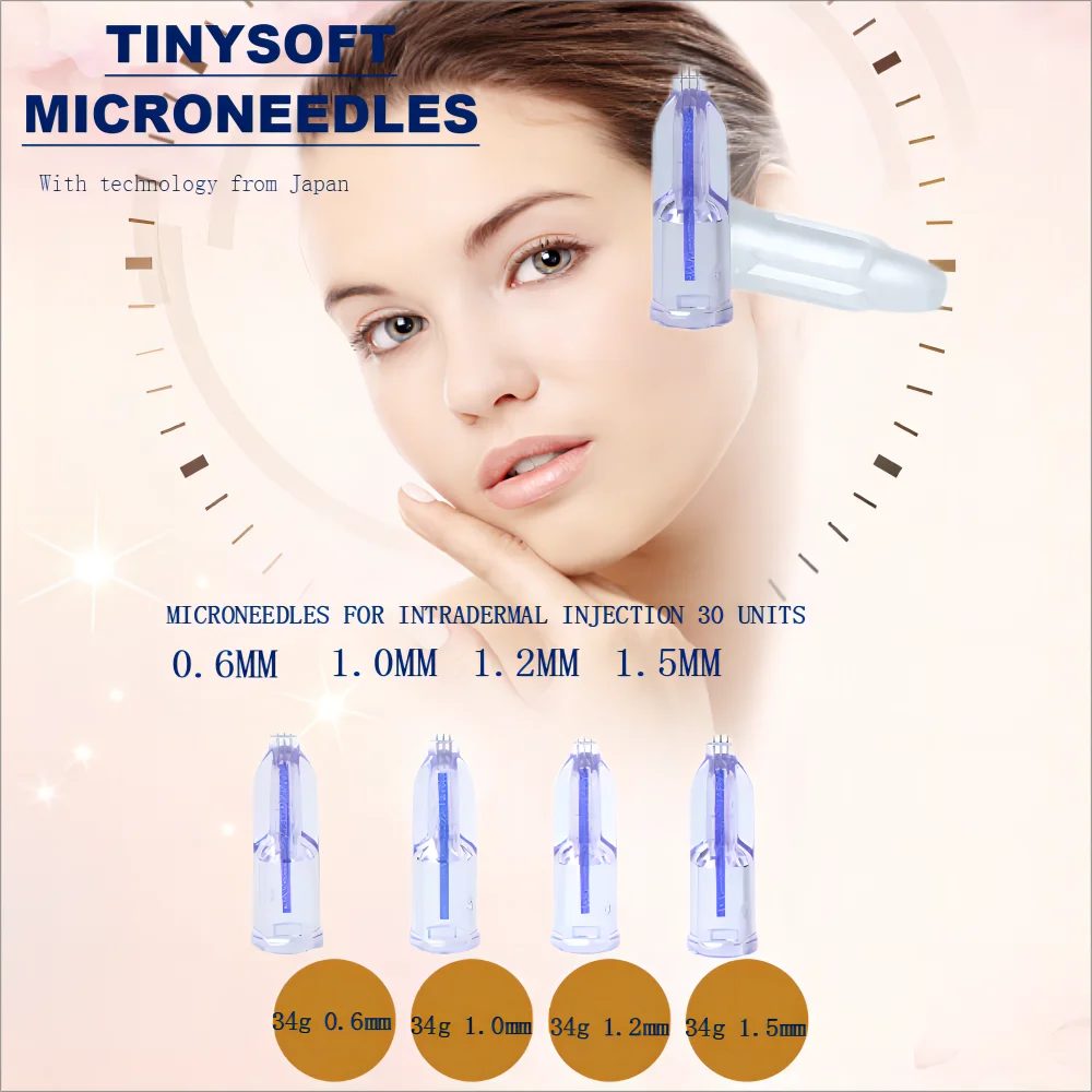 

High Nanosoft Microneedles 34G 1.2mm 1.5mm Fillmed Hand Three Needles for Anti Aging Around Eyes and Neck Lines Skin Care Tool