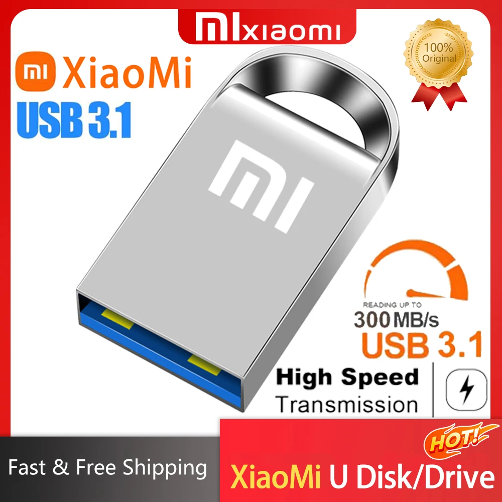 2023 оригинальный металлический U-диск Xiaomi, U-диск, флэш-накопитель, высокоскоростной портативный SSD-накопитель USB 3,0, флэш-накопитель 1 ТБ, флэш-накопитель большой емкости 512 ГБ