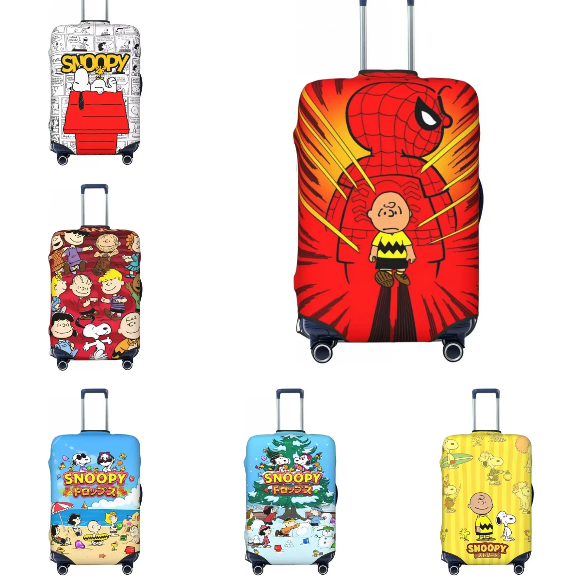 Чехол для чемодана Snoopy с Человеком-Пауком деловая защита чемодан багажа Flight Strectch