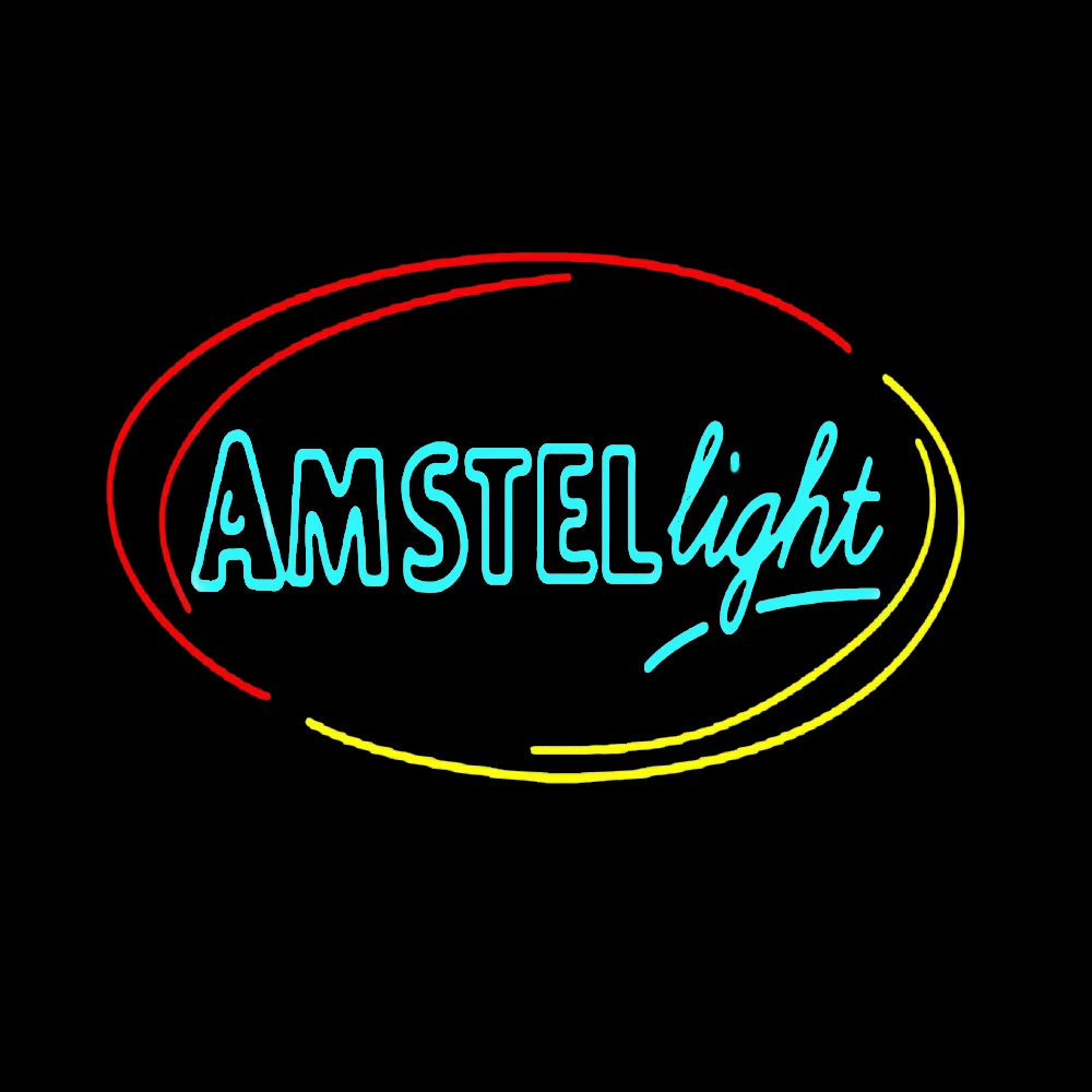 

AMSTEL Light Oval Beer Neon Sign Custom Handmade Real Glass Tube KTV Bar Motel Store Firms Advertise Decor Display Lamp 24"X 20"