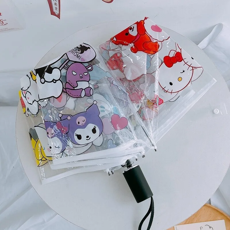 Sanrio складной автоматический зонтик Kawaii аниме Hello Kitty УФ-защита милый мультяшный