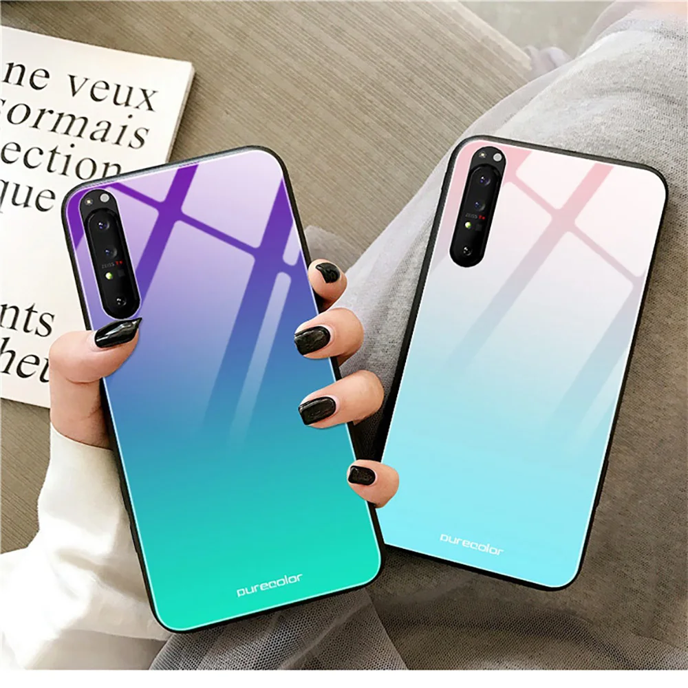 

Чехол для Sony Xperia 1 ii, закаленное стекло, жесткая задняя крышка для Sony Xperia1 II, стеклянный чехол для Sony 1 ii, стеклянный чехол