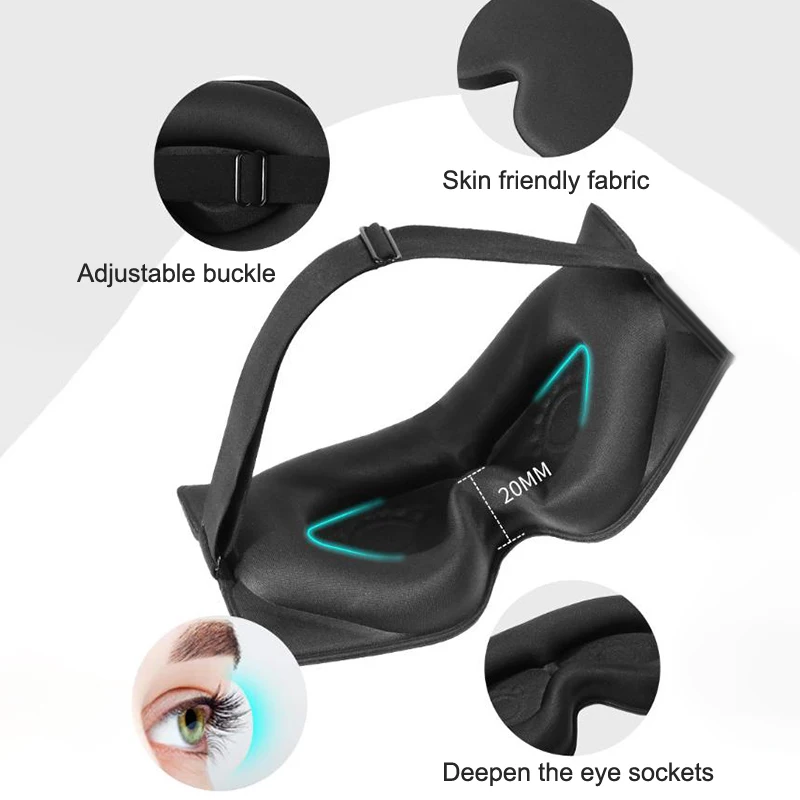 3d маска для сна с блокировкой света глаз мягкая путешествий тени век ночная