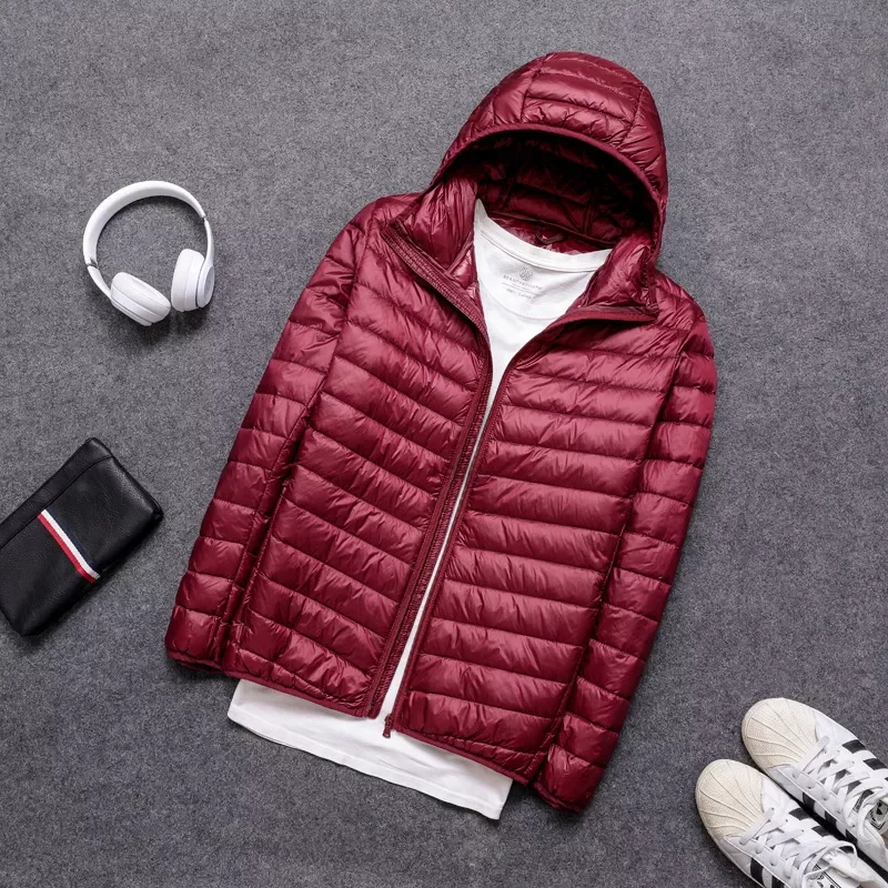 New2022 Quality Men's Ultralight Packable Hooded Down Jacket Puffer Down Coats