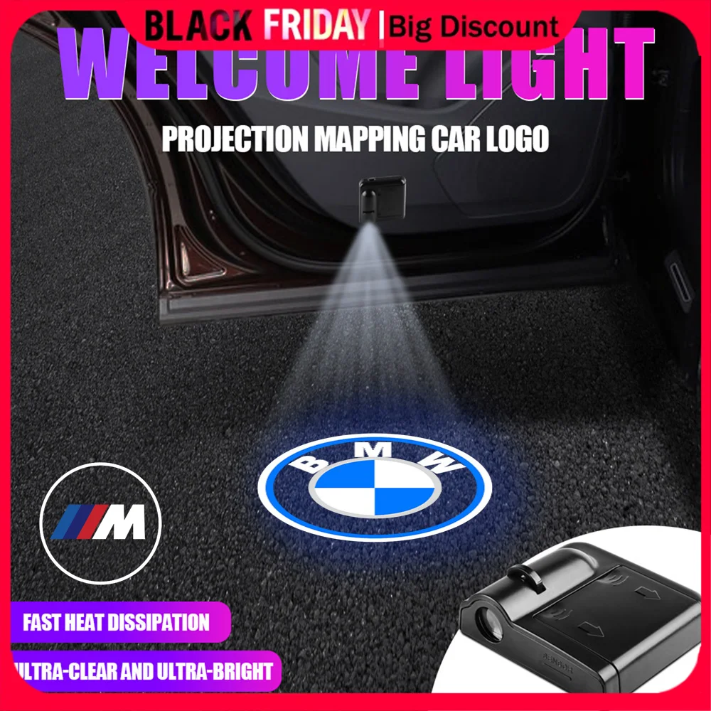 2/4 шт. HD дверь автомобиля приветственный свет беспроводной проектор индукционная