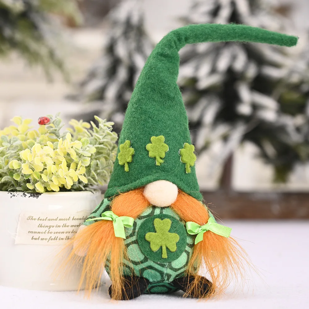 

Irish March Festiva Day Gnome Leprechaun Lucky Shamrock Swedish Dwarf Faceless Doll St Patrick's Day Tomte Plush Toys Ornaments