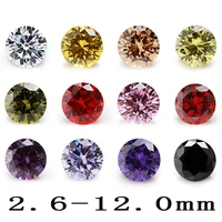 size 2 612 0mm 5a various color round cut cubic zirconia stone loose cz stones synthetic gems jiangyuangems