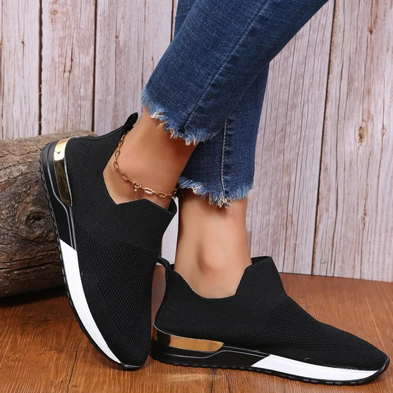 Sneakers Women Vulcanized Shoes Ladies Solid Color Slip-On Sneakers for Female Casual Sport Shoes 2022 Fashion Mujer Shoes