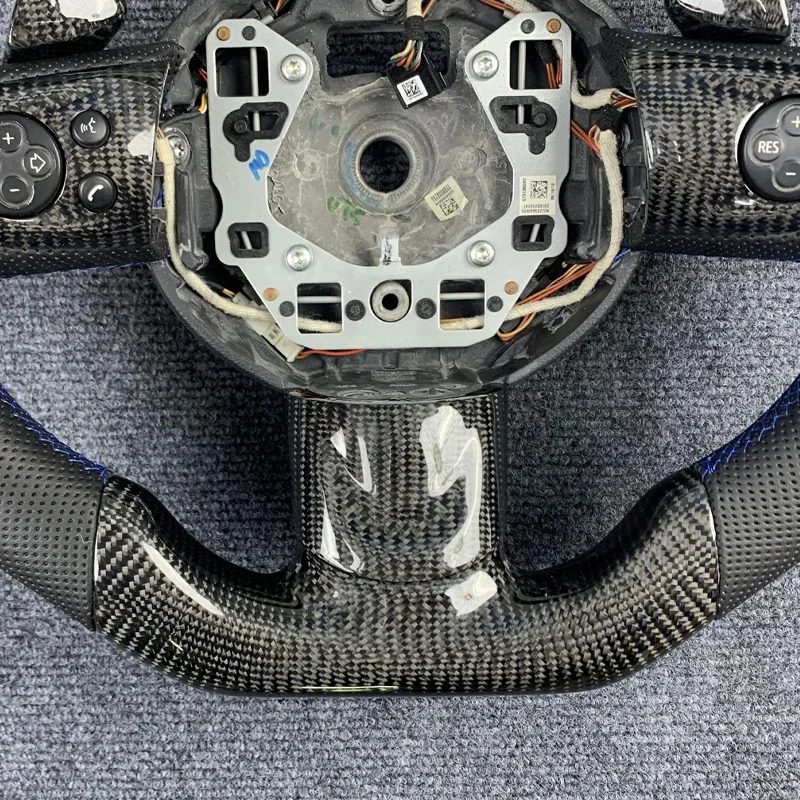 Фото Для MINI Cooper S R56 R58 R57 R61 R59 JCW руль из углеродного волокна перфорированная кожа на заказ №5